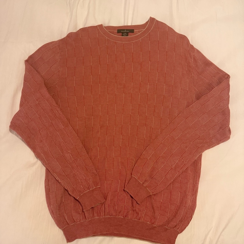 Italian Men's Textured Crewneck Sweater - S/48